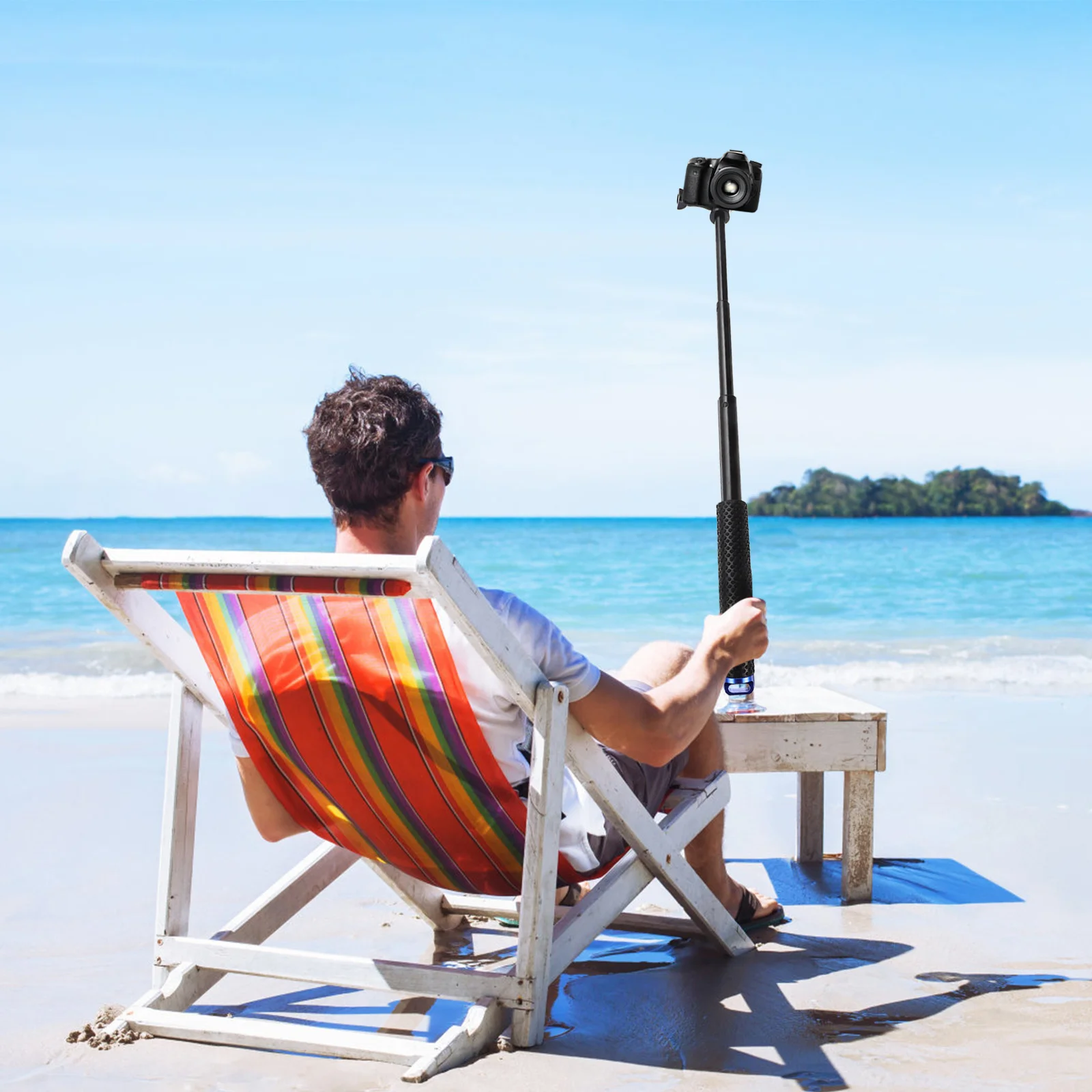 

Extendable Sports Camera Stick Professional Handheld Selfie Stick Portable Lightweight Aluminum Alloy Travel Diving Camera Pole