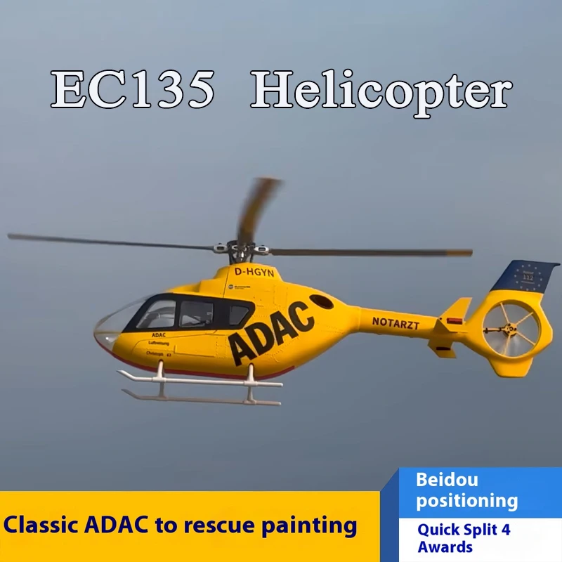 

FLYWING EC135 RC Вертолет RTF EC135 Масштабный вертолет 6CH 470 размер RC вертолеты 4 лопасти EC135 Желтый 1:16 6CH радиоуправляемый вертолет