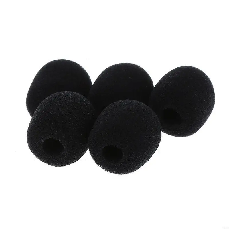 J1HD 5pcs سماعة الميكروفون الأسود رغوة الزجاج الأمامي غطاء الميكروفون