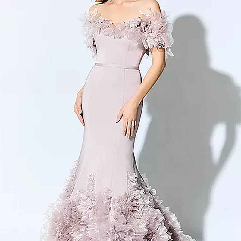 Robe de soirée sirène longue en tulle pour femme, longueur au sol, Rhde promo, danse, mariage, invité, gala, événements spéciaux, nouveau, 2023