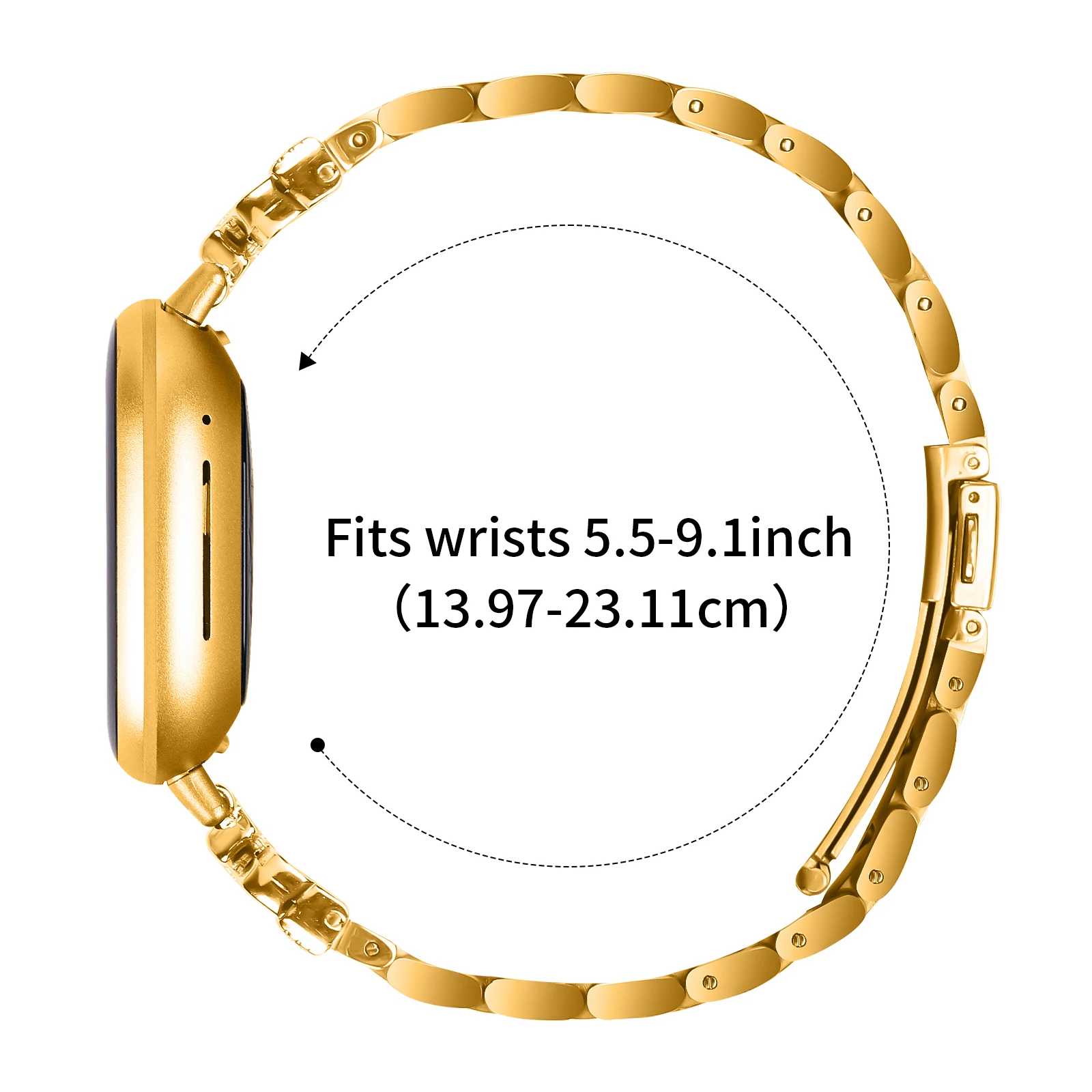 Ремешок из нержавеющей стали для Fitbit Versa 4 3, женские и мужские часы, металлический браслет, петля, застежка для Fitbit Sense2, замена браслета