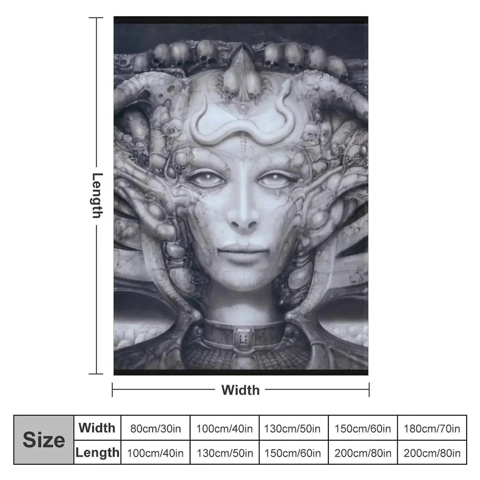 H.R. Giger - Li Throw Blanket Decorative Sofas Winter beds heavy to sleep Weighted Blankets