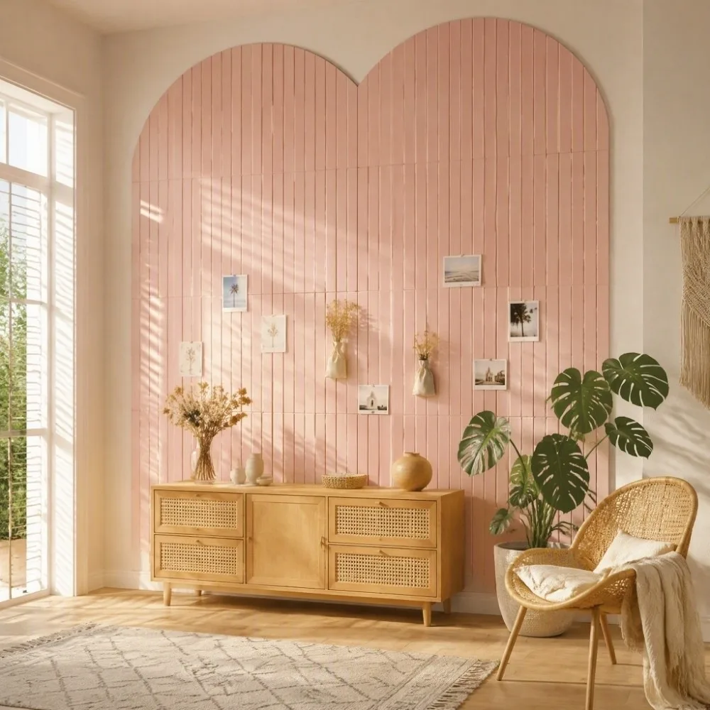 6 Pack 23.6x35.4in Felt Bulletin Board Residue-Free Adhesive Noise Reducing Cork Board Alternative Pink Adhesive Pin Board - view 2