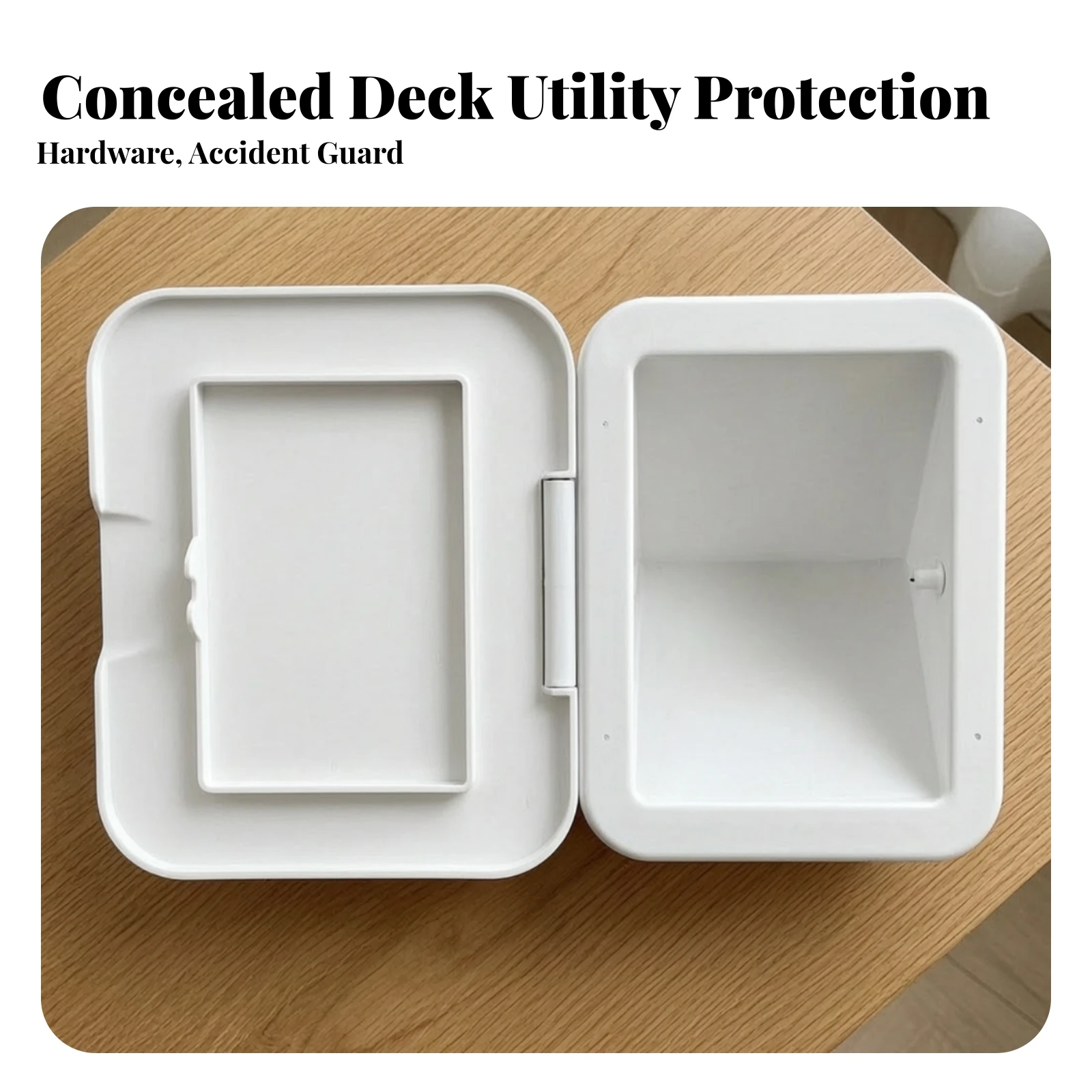Marine Deck Access Box Heavy Duty Recessed Retrofit Enclosure with Protective Hinged Cover Weatherproof