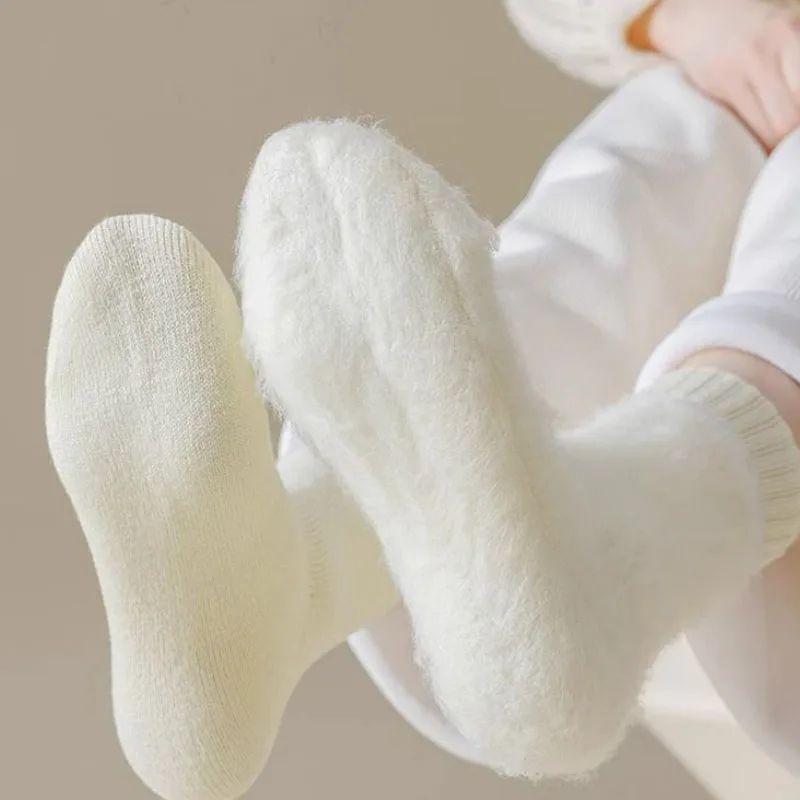 Thickened Mink Velvet Middle Tube Floor Socks Winter Thermal Warm Socks for Men Women Soft Casual Antifreeze Snow Fleece Sock #3