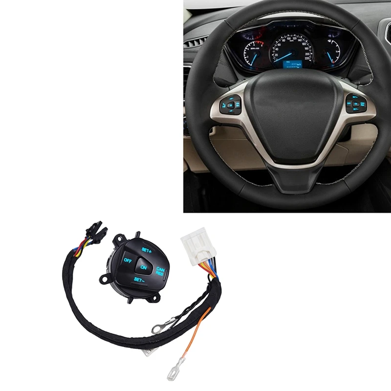 

Car LED Steering Wheel Right Cruise Control Switch Button With Wiring For Ford Fiesta MK7 Escort Ecosport 2013-2015