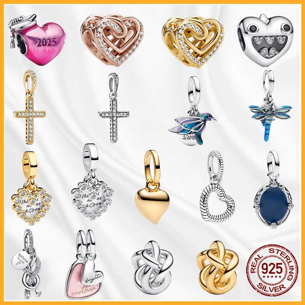 

1 PCS 925 sterling silver cross Charm FIT original bracelets, necklaces, DIY jewelry gifts, and daily wear