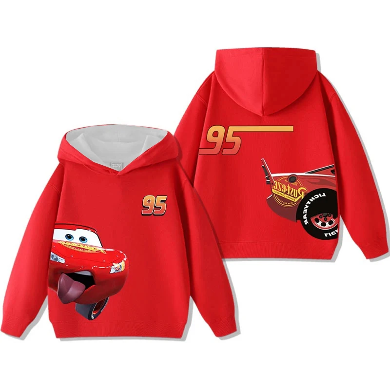 

Disney Boys Girls Pullover Hoodie Cars Lightning McQueen Super Cool Print Cute Stylish Comfy Relaxed-Fit Casual Autumn Winter