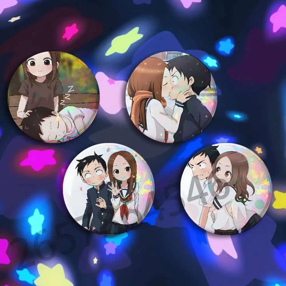 T-Teasing Master Takagi san Button Pin Single Pack Anime Merch for Ita Bags Badge Collectible Buttons TH