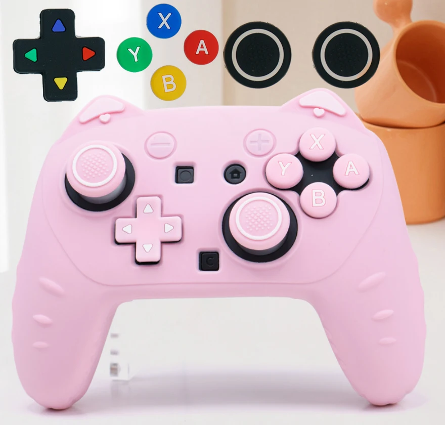 سيليكون لينة Dpad الصليب زر ABXY مفتاح ملصق الجلد الحال بالنسبة التبديل 2/1 برو/NS2 برو أذرع التحكم في ألعاب الفيديو متحكم الأصابع xbox one قبضة غطاء تغليف