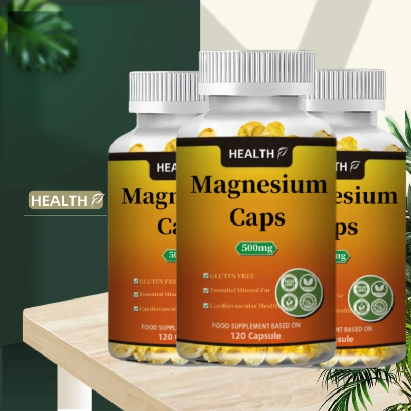 Magnesium Capsules 500 mg, magnesium oxide, citrate, succinate, heart health, healthy bones, metabolism support