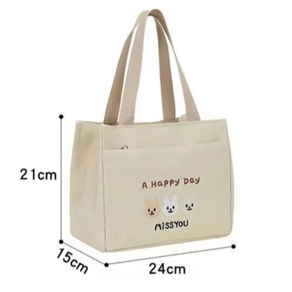 Tragbare Leinwand-Lunchtasche, multifunktional, große Kapazität, Lebensmitteltasche, Reise-Cartoon-Picknick-Lunchbox für Damen und Herren