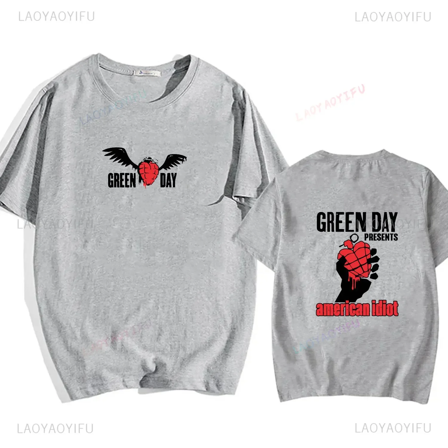 تي شيرت فرقة روك قطن للرجال ، موسيقى الصيف G-Green Day ، تي شيرت بغطاء أحمق ، جديد