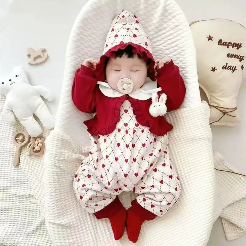

Spring and Autumn 2025 New Princess Full Moon Outing Rompers Baby Clothes Newborn Hundred Day Baby Jumpsuit
