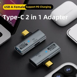 2 in 1 OTG USB C Adapter PD100W Data Transfer Fast Charging Adapter Type C Converter for Phone Tablet Macbook Xiaomi Laptop