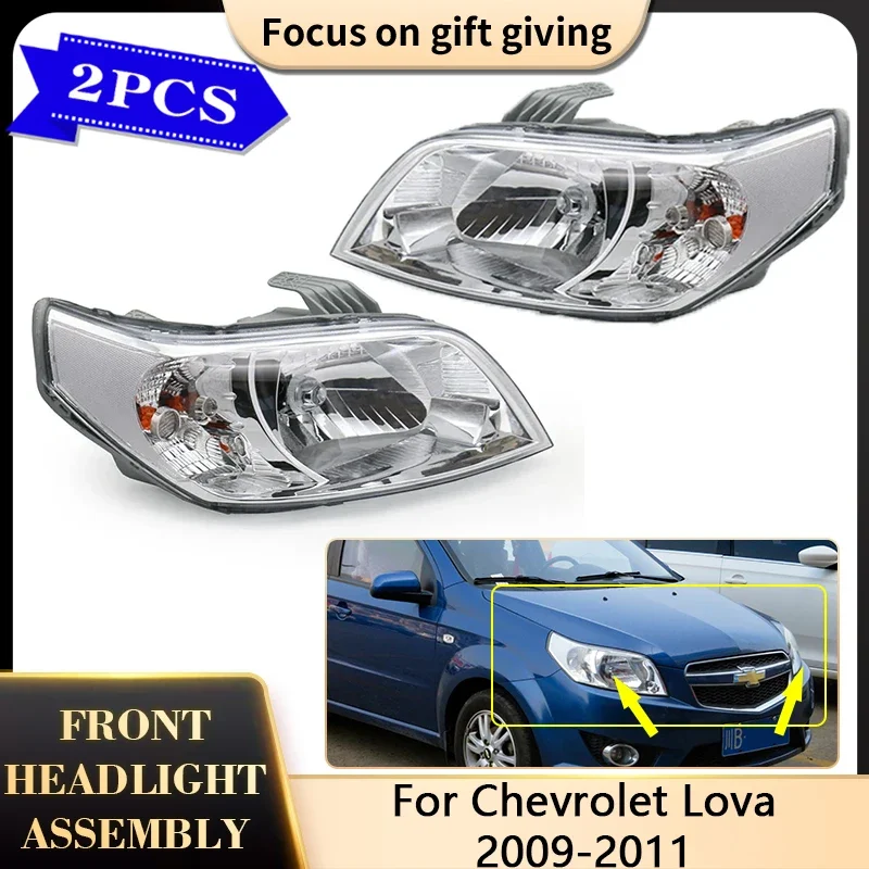 For Chevrolet Lova 2009 2010 2011 Front Headlight Lights Lamp Assembly Headlamp Left Right Running Driver Clear Lens Accessories