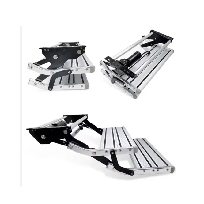 

FOR Hot Selling F1 Model Single RV Locks Aluminum Alloy Manual Folding Step Assembly E-Mark Certified Motorhome Trailer