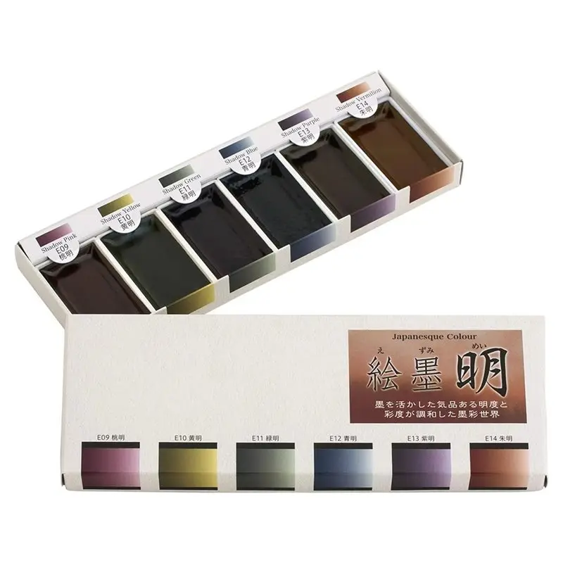 FYBL-Janpan акварельные однотонные чернила, 6-цветный набор профессиональных акварельных чернил для взрослых B
