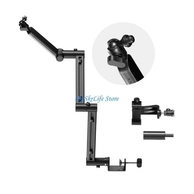 E65E Universal Microphone Mount Stand 3 Joint Articulating Arm With Cable Routing Adjustable Microphone Stand
