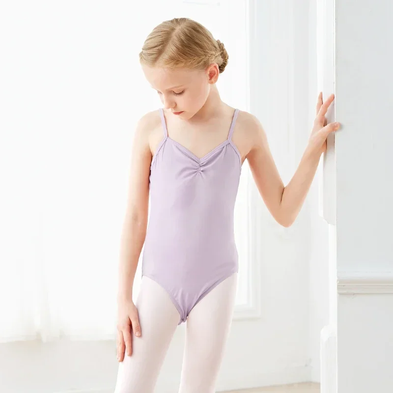 Justaucorps de ballet pour filles, caraco de danse pour enfants, maillots de bain d'été, olympiques de ballet à dos en V