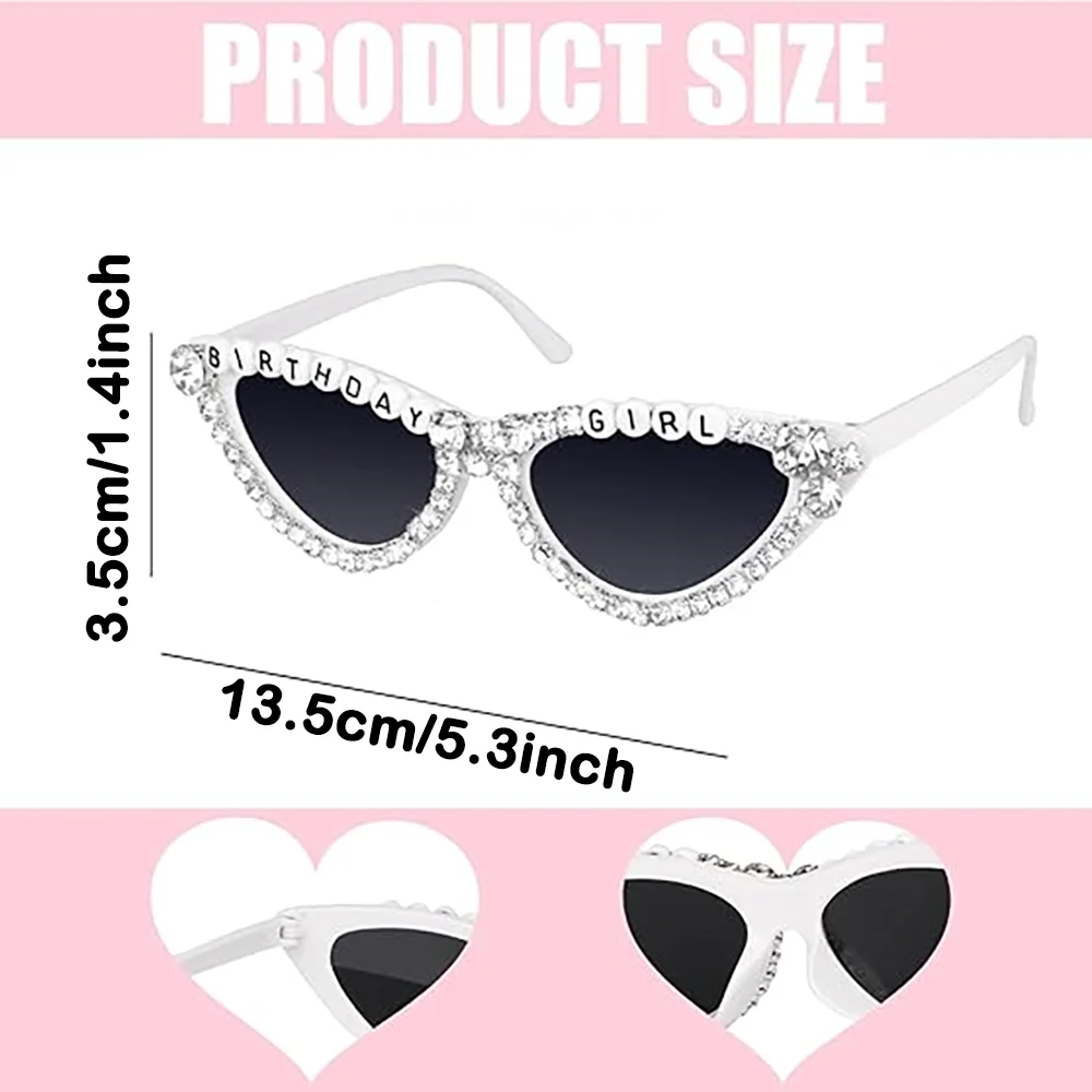 White Birthday Girl Rhinestone Accessory Birthday Party Guest of Honor Decoration Exquisite Elegant Gift for 18 20 30th Womens - view 2