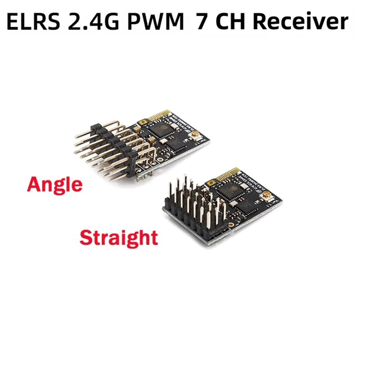 ELRS 2.4G 7CH ตัวรับสัญญาณ PWM ExpressLRS RX 2400RX PWM/CRSF โปรโตคอลสําหรับ RC FPV Drone FIXED Wing Quadcopter,โค้ง