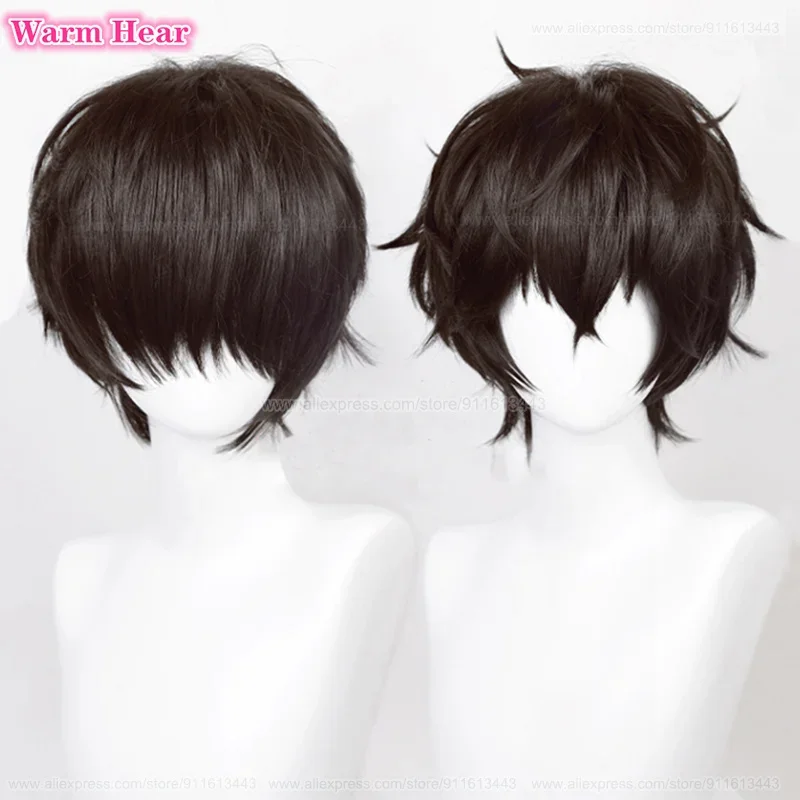 Amemiya Ren Synthetic Wig Game 30cm Black Ren Amemiya Cosplay Kurd Akira Anime Wig Heat Resistance Hair Halloween P5 Party Wigs