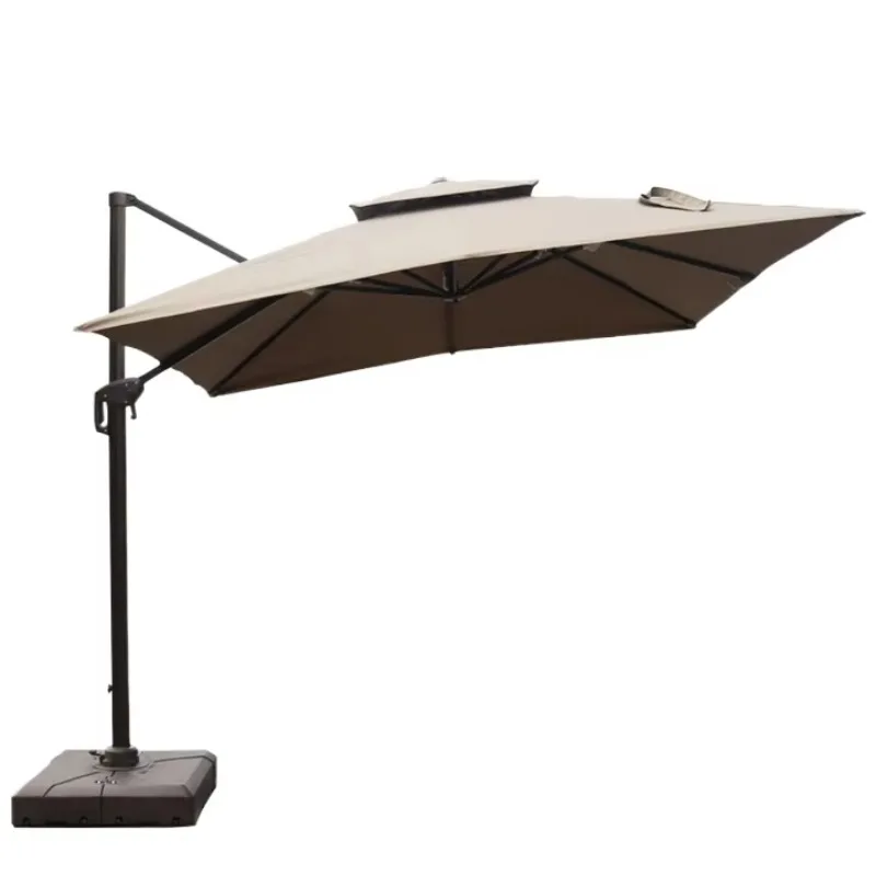

Heavy-Duty Foldable Aluminum Roman Umbrella for Outdoor Garden Beach Restaurants Cafes Hotels-for Patio Use Side Pole Water Base