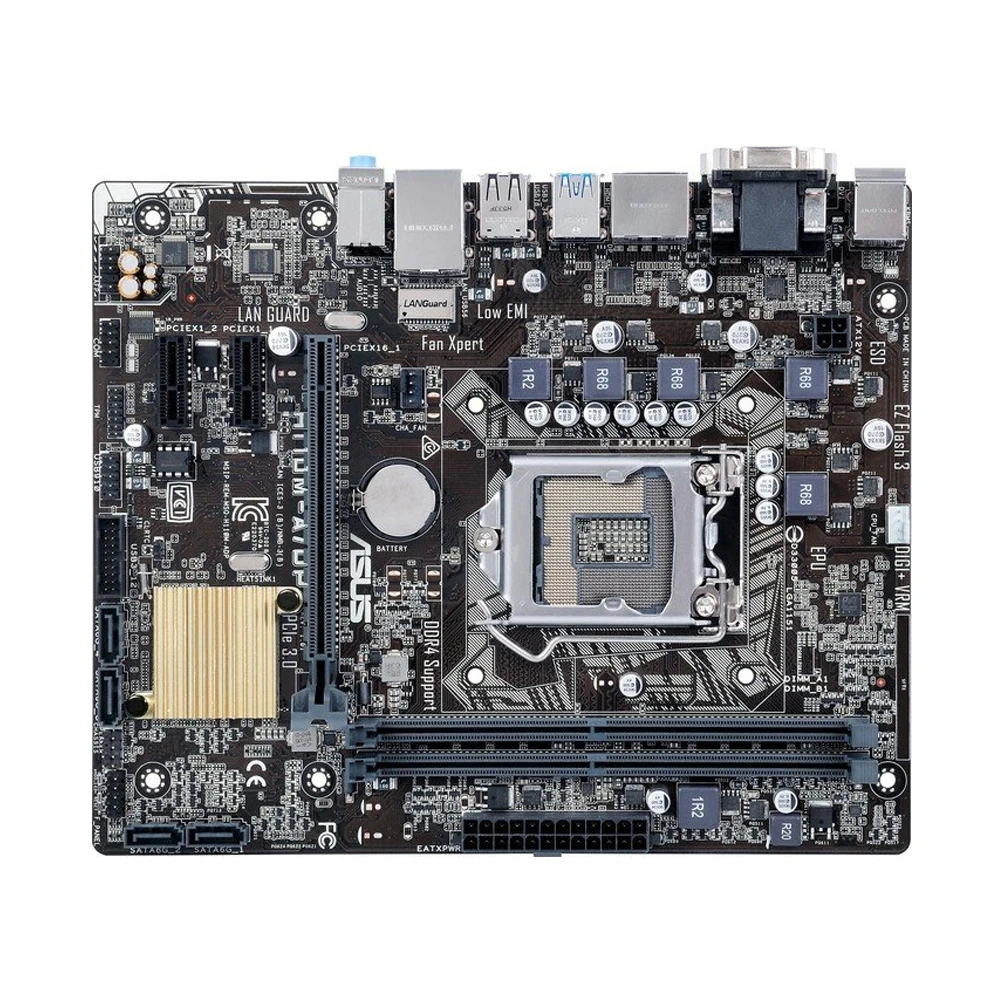 Imagem -03 - Placa-mãe Asus-h110m-a dp Lga 1151 Suporta Cpu i5 6500 Chipconjunto Intel H110 Ddr4 8gx2 Pci-e 3.0 Usb 3.0 Micro Atx