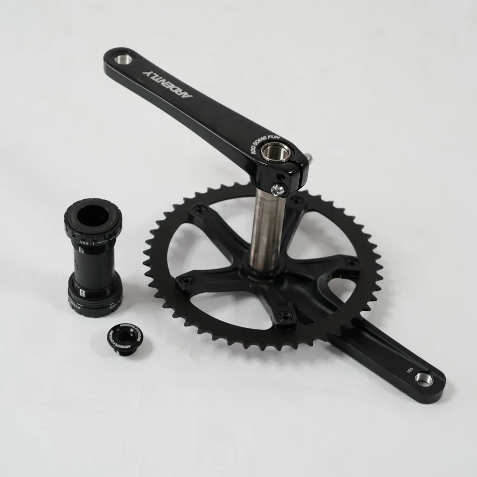 Ardently Bicycle Hollow Integrated Crankset, Fixed Gear Crank, Single Speed Bike CrankSet, BCD144mm Alumnium with BB, 48T, 165mm image 5
