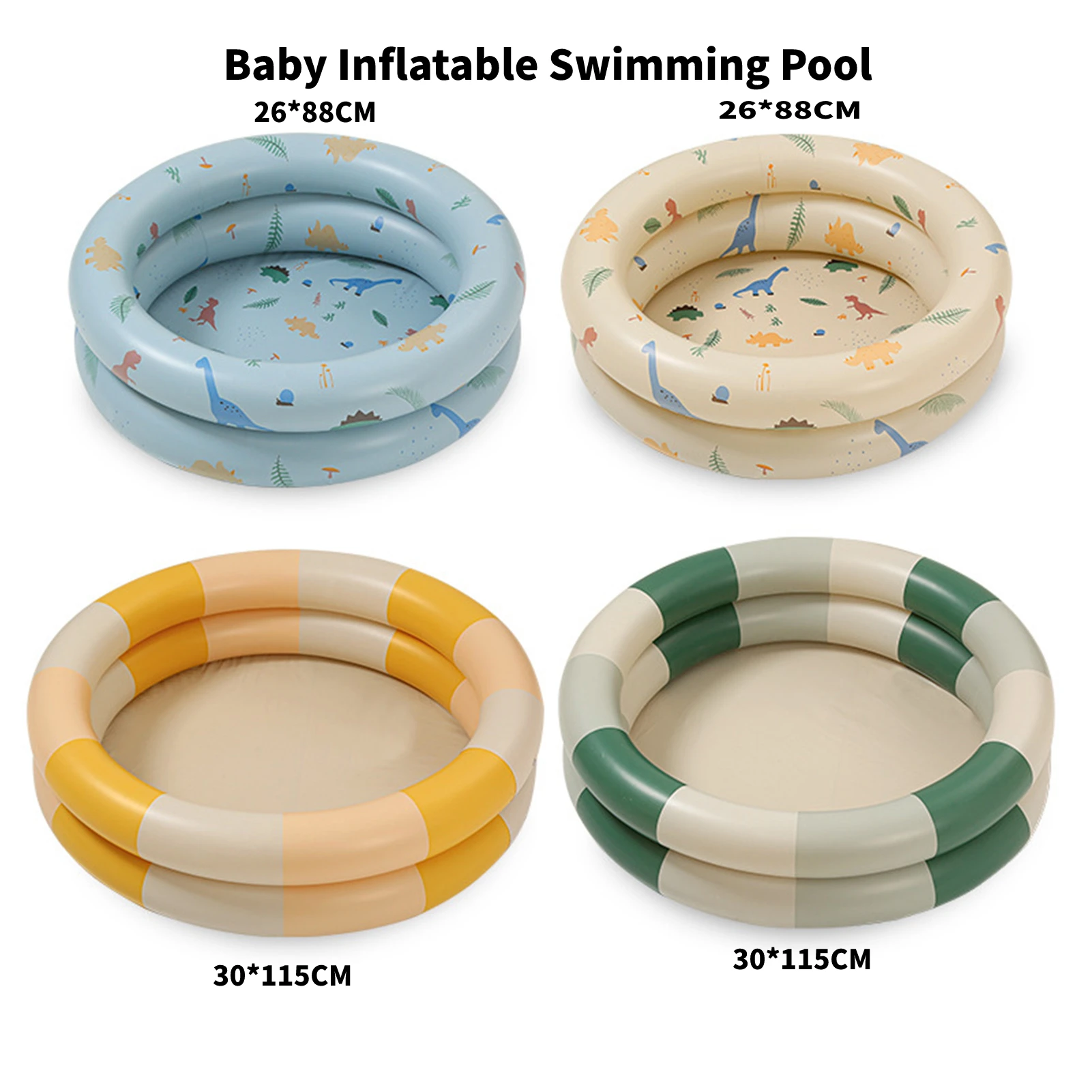 Inflatable Pool Baby Retro Blow Up Swimming Pool Family Cute Style Thickened Water Pool