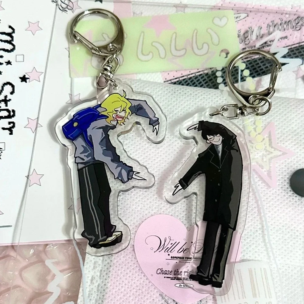 Anime Doukyuusei Kusakabe Hikaru Sajou Rihito Key Chain Cosplay Alloy Keychain Acrylic Keyring Backpack Pendant Accessory Gifts