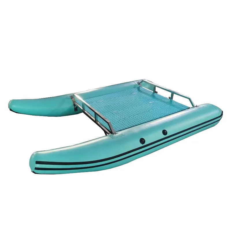 0.9mm PVC Inflatable Fishing Boat Simple Inflatable Lure Fishing Catamaran for Lake and River
