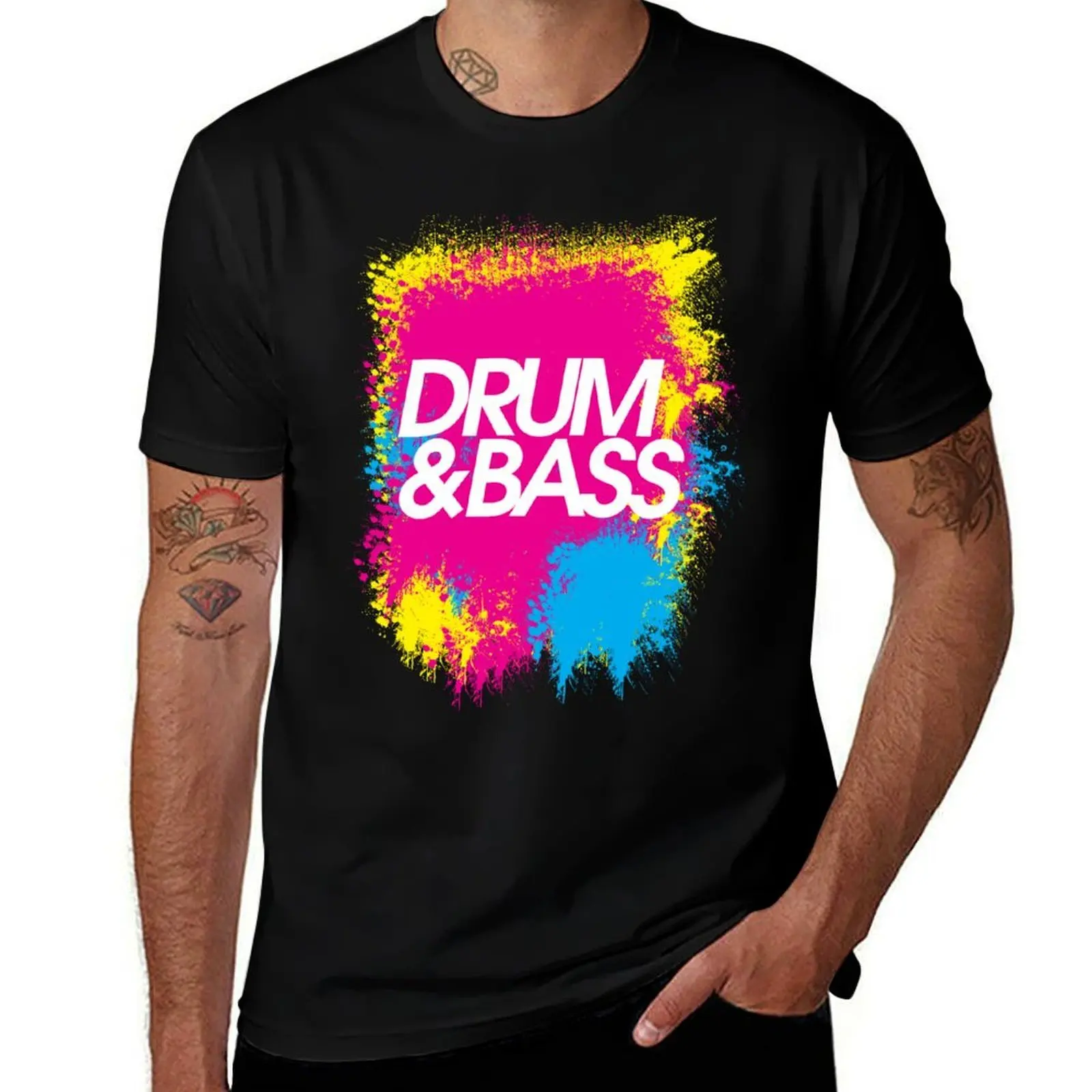 Drum & Bass (splash) T-Shirt cotton t-shirt plain for man package T-Shirt