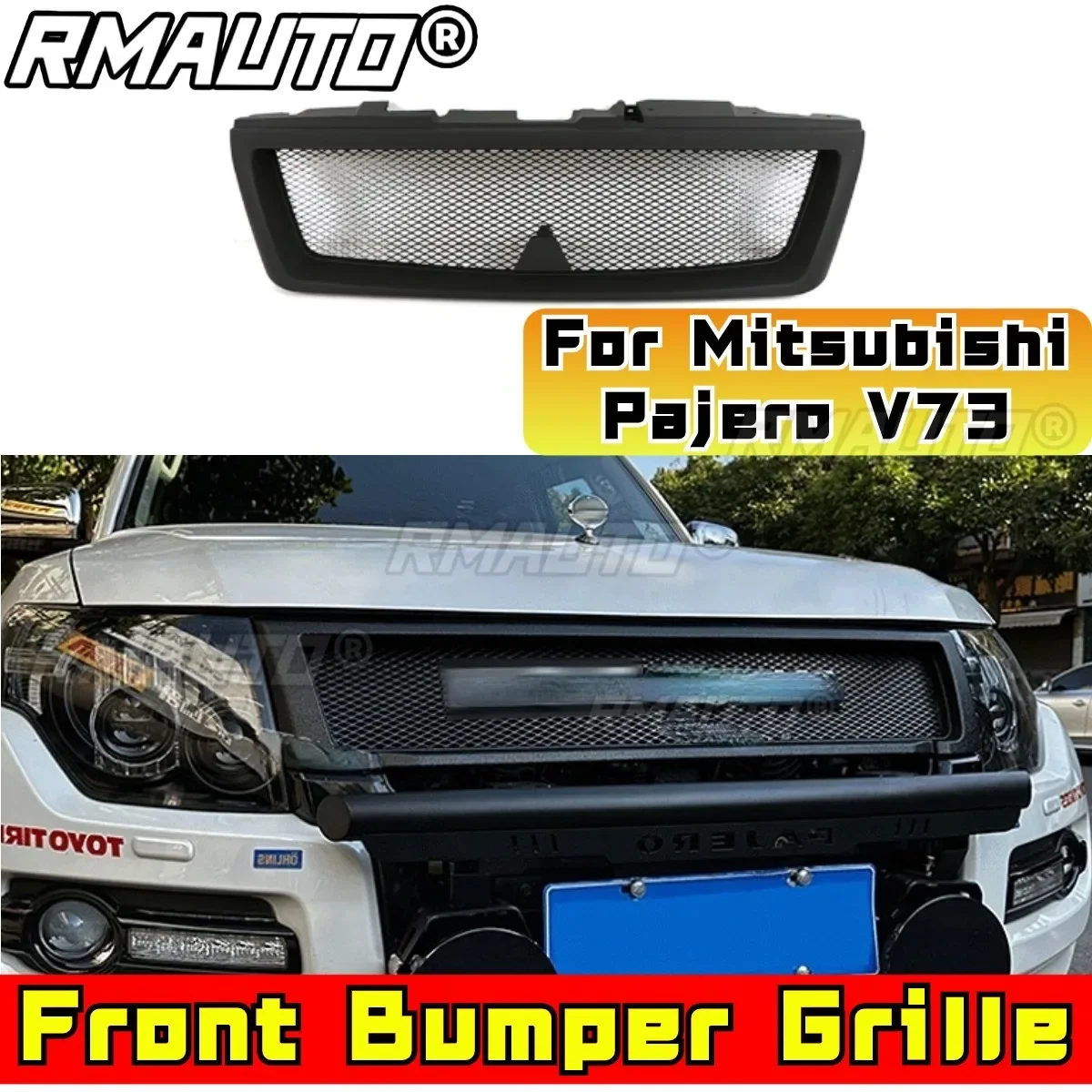 Car Bumper Grill Front Bumper Racing Grille Grill Modification Part For Mitsubishi Pajero V73 Racing Grills Car Accessories