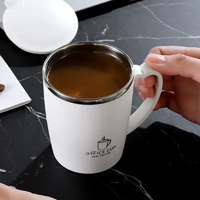 350ml Insulated 304 Stainless Steel Coffee Cup with Handle Leak Proof Vacuum Bottle Portable Water Bottle Practical and Safe