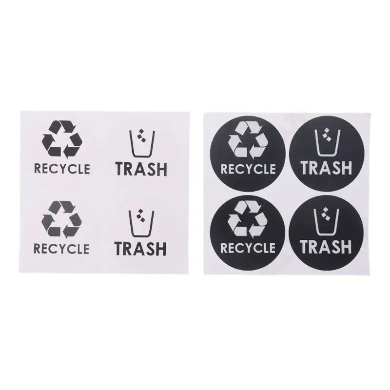 Recycle Trash Symbol Vinyl Lettering Decals Sticker For Trash Cans Garbage Conta B03E