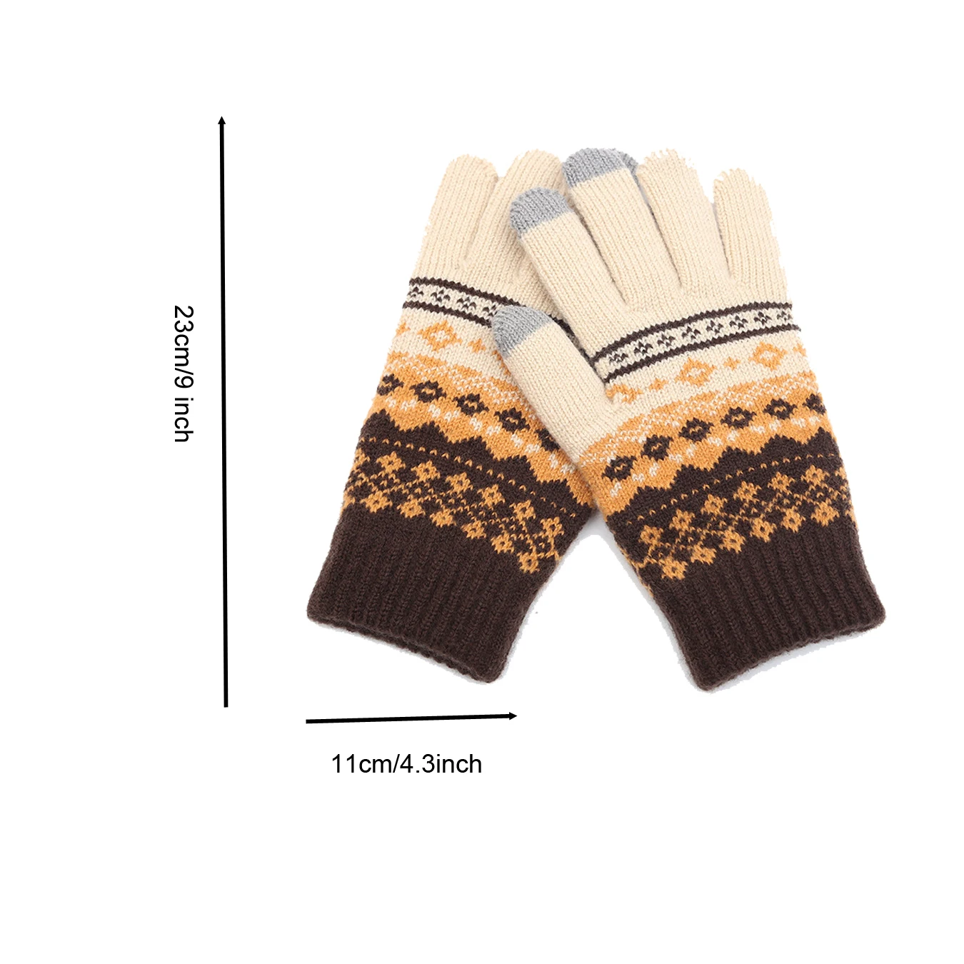 Creative winter men's and women's warm split finger gloves, new jacquard touch screen gloves