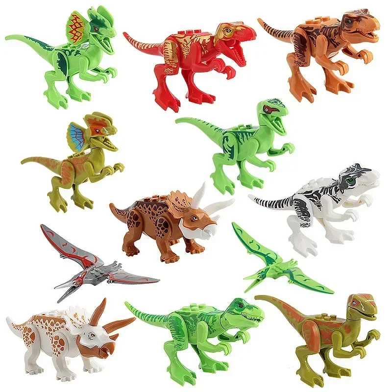 Mini figurine dinosaure pour enfants, blocs de construction, jouets pour enfants, bricolage, cadeaux d'anniversaire, 2025, 1 pièce