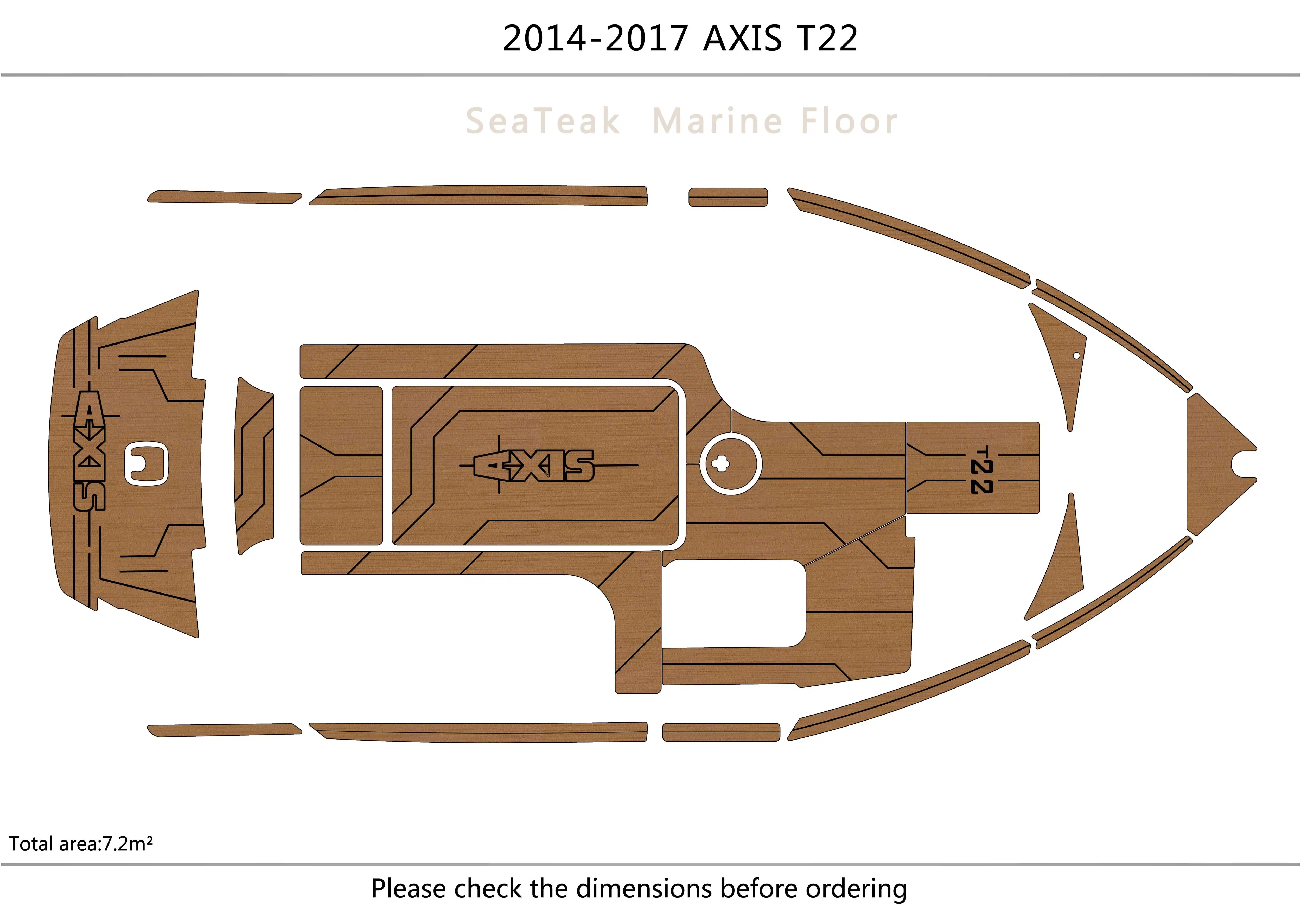 

2014-2017 AXIS T22 Cockpit swimming platform 1/4" 6mm EVA fAUX carpet Water Ski Yacht Fishing Boat Non-slip mat floor