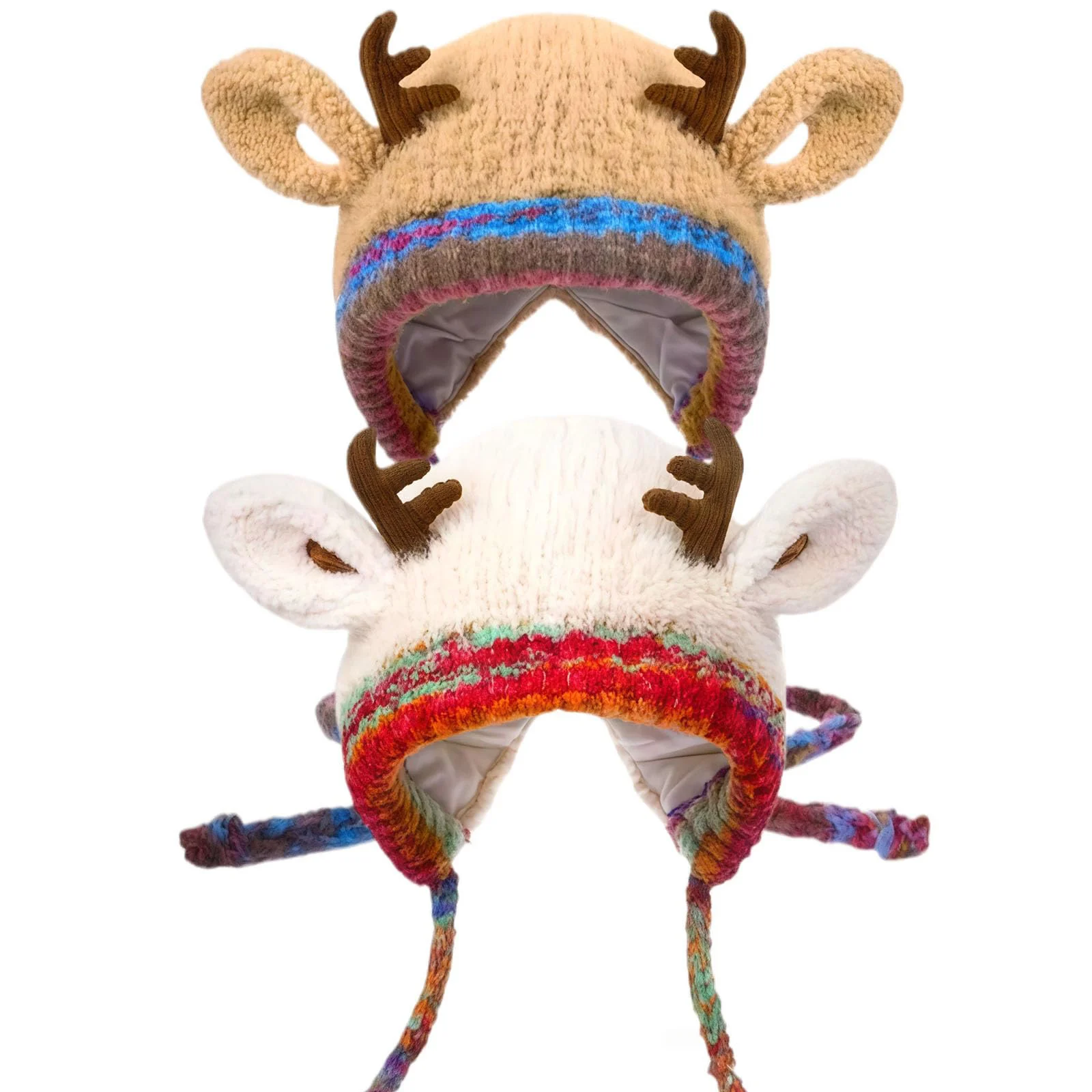 

Christmas Antlers Plush Hat for Women Keep Warm in Autumn and Winter Can Be Used for Bags Ear Protectors Knitted Wool Hat