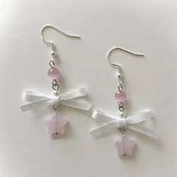 Pink star earrings Lolita fairy tale core earrings