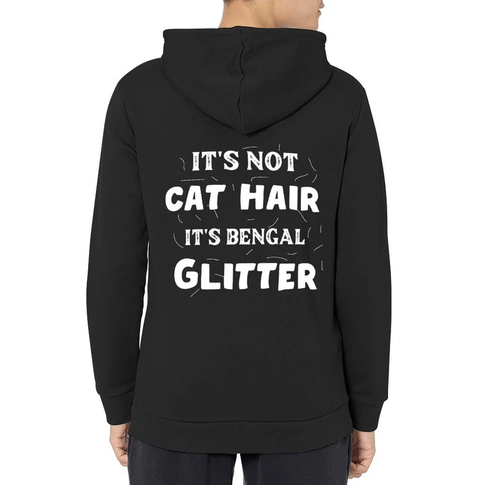 

It's not cat hair it's Bengal Glitter Funny Bengal Cat Vintage Funny Kitt Or Kitten Animals Hoodie