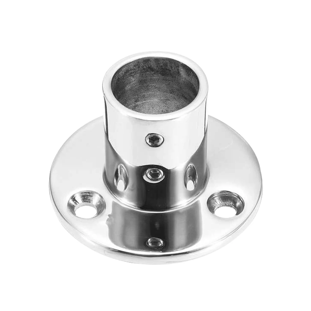 90° 22/25/30/32mm Round Pipe Base 316 Stainless Steel Boat Mount Pipe Stanchion Handrail Fitting Stanchion Marine Accessories