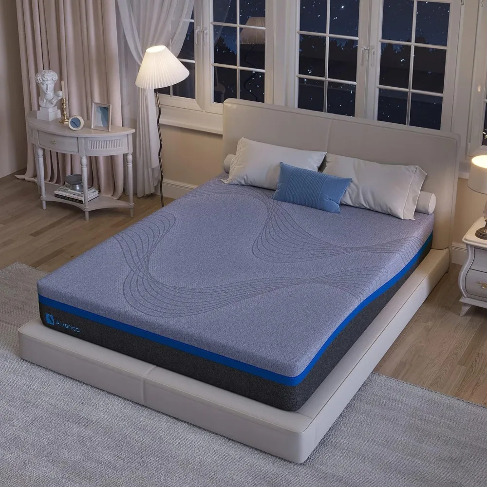 in a Box with Gel Memory Foam & Breathable Cover for Cool Sleep, Pressure Relieving, King Bed Mattress Medium Firm Supportive