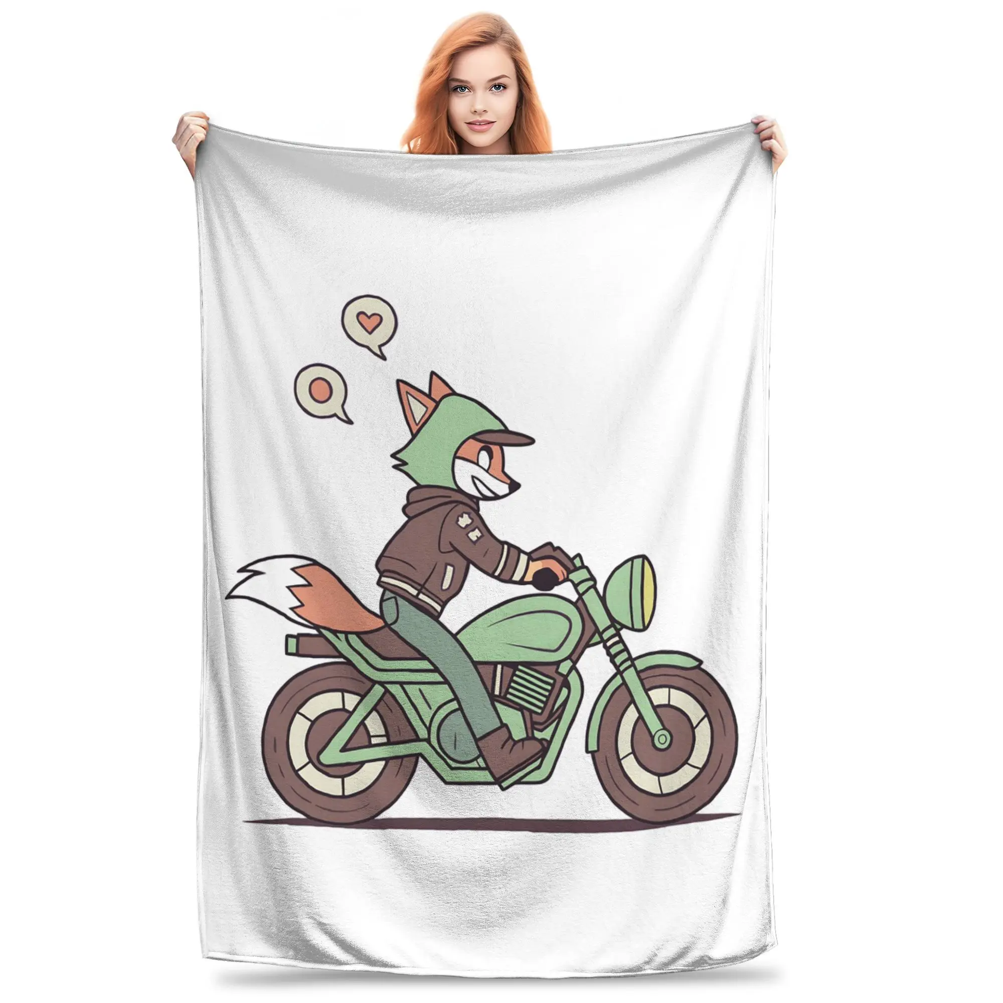 

Одеяла Fox Moto Vibes, портативное фланелевое одеяло для дивана для дома, спальни, офиса, покрывало, одеяло