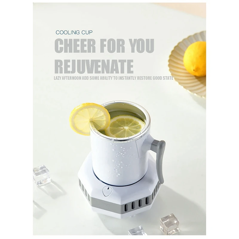 1ชิ้นตู้เย็นไฟฟ้าแบบพกพาสำหรับฤดูร้อนกาต้มน้ำทำความเย็นเร็วทันทีถ้วยเครื่องดื่มเย็นเย็นกาน้ำปลั๊กแบบยุโรป
