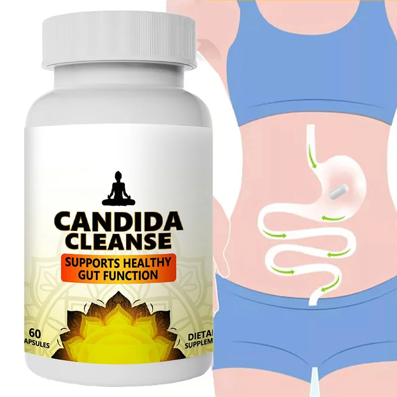 Candida Cleanse - Gut & Colon Support - Natural Herbs for Intestinal Detox - Oregano Leaf, Wormwood, Black Walnut, Caprylic Acid