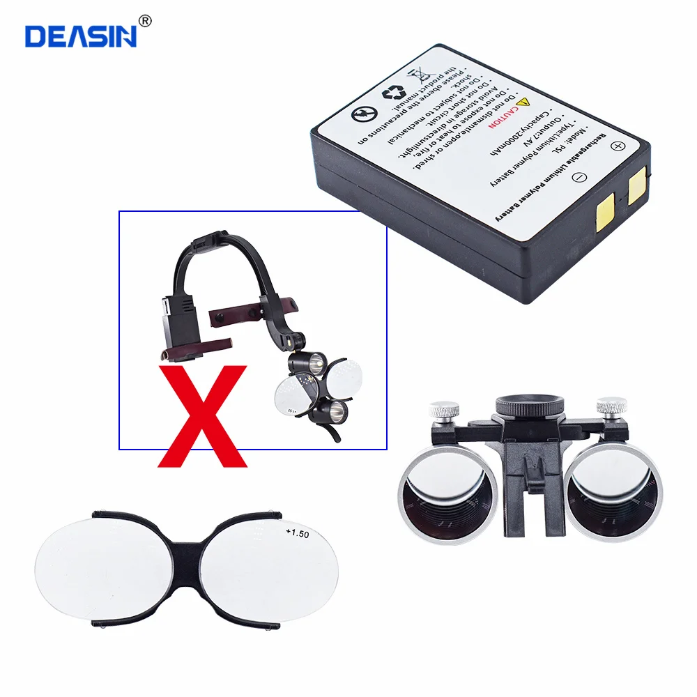 

Dental accessories Spare parts lithlum battery LED Headlight Binocular Loupes 2.5X/3.5X 5W Surgical Headlamp Dentistry Magnifier