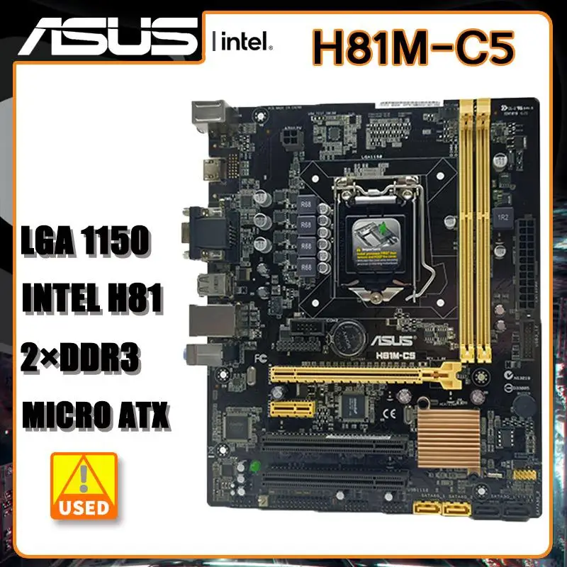 

Новая материнская плата 1150 H81M-C5, материнская плата LGA 1150 DDR3 Intel H81 16 ГБ PCI-E 2,0 USB3.0 Micro ATX для корпуса Core i5-4430